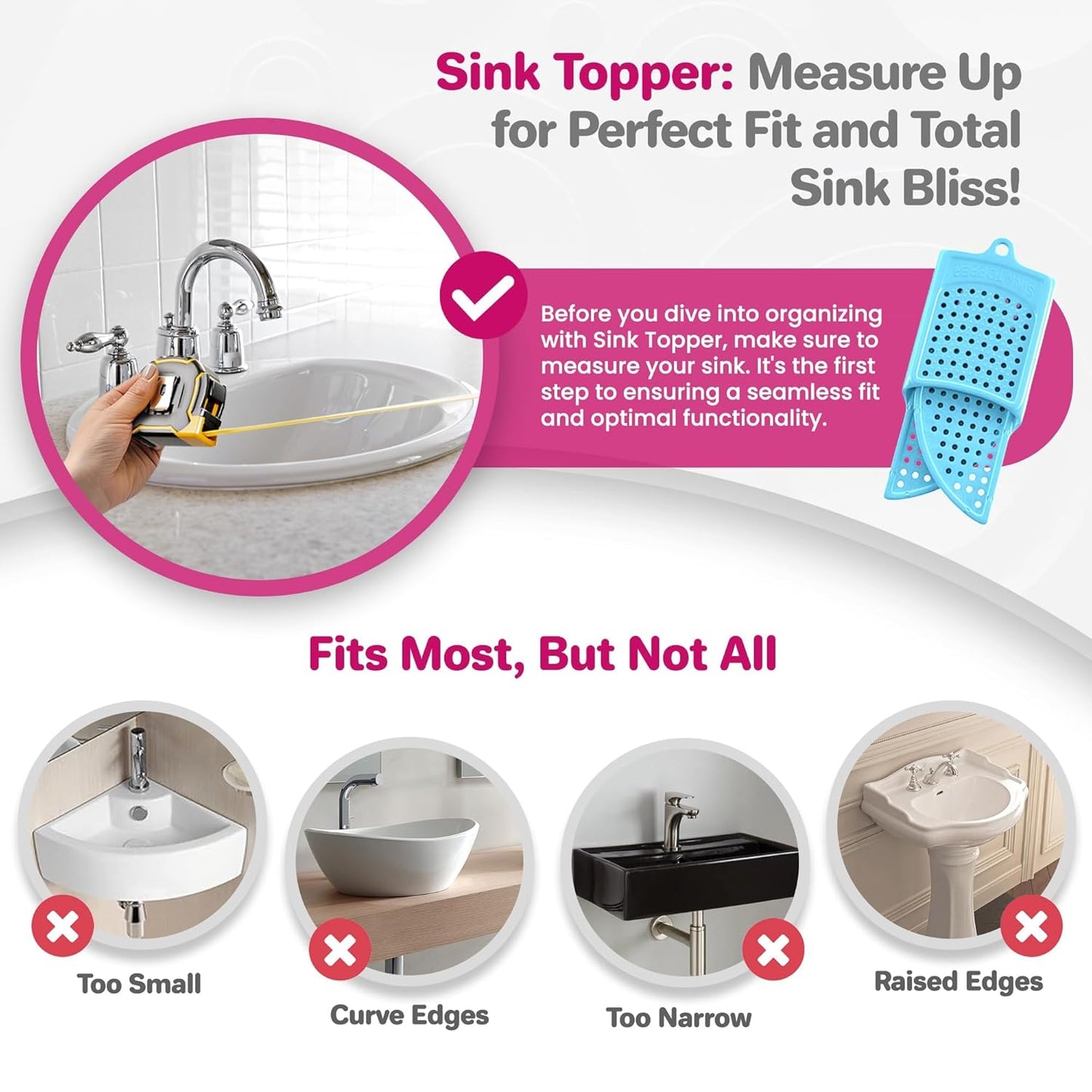 Transform Your Space: Foldable Bathroom Counter Cover & Storage Saver for Hot Tools, Makeup, and Beauty Brush Cleaning - Perfect for RVs and Small Areas (Standard Pacific Blue)