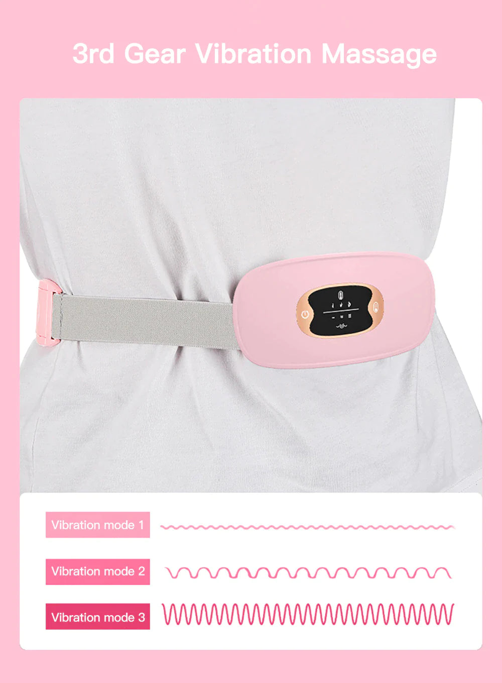 Electric Heating Menstrual Vibrating Pad Belt for Relief from Menstrual Cramps