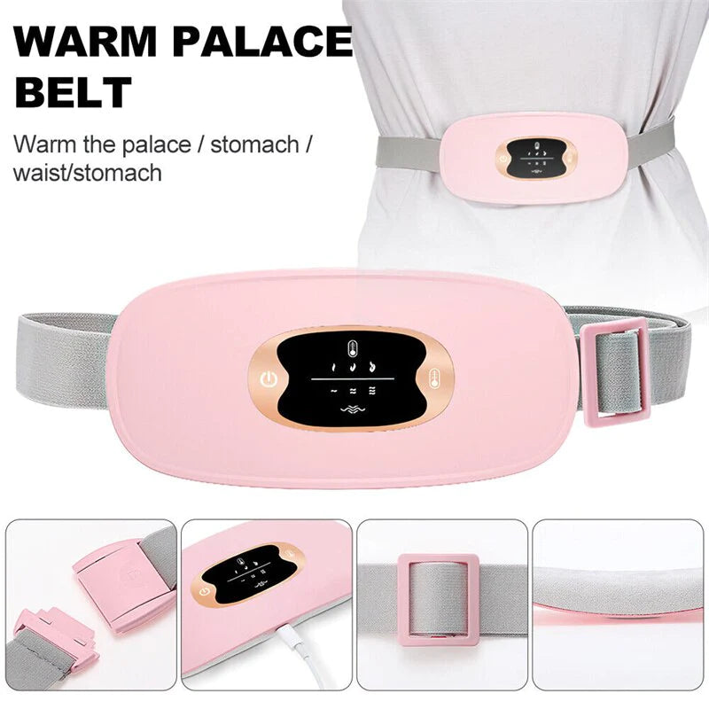Electric Heating Menstrual Vibrating Pad Belt for Relief from Menstrual Cramps