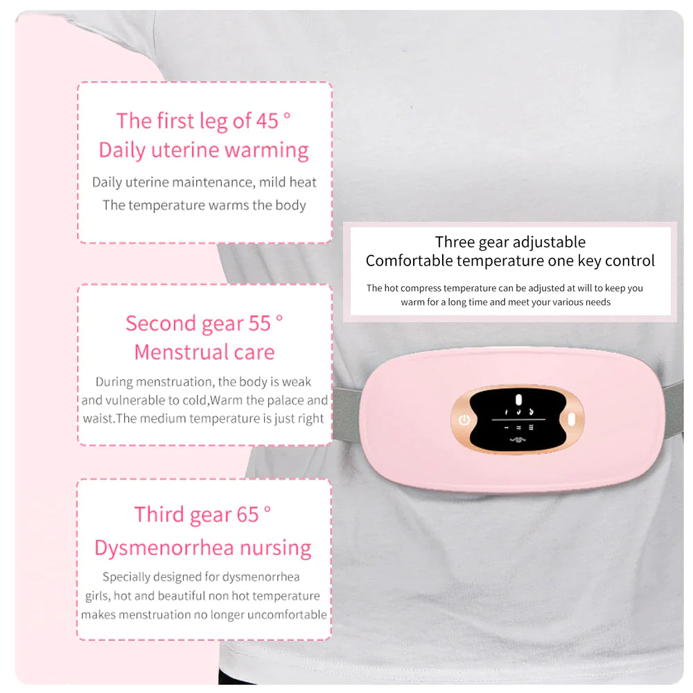 Electric Heating Menstrual Vibrating Pad Belt for Relief from Menstrual Cramps