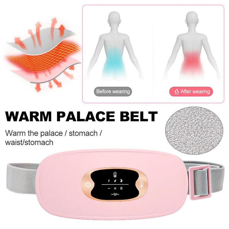 Electric Heating Menstrual Vibrating Pad Belt for Relief from Menstrual Cramps